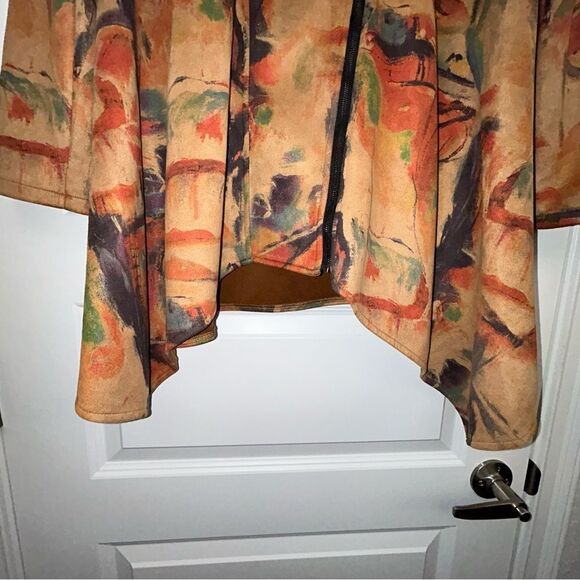 Feratelli Zipper Front Long Sleeves Asymmetrical Lagenlook Swing Jacket - Picture 6 of 8